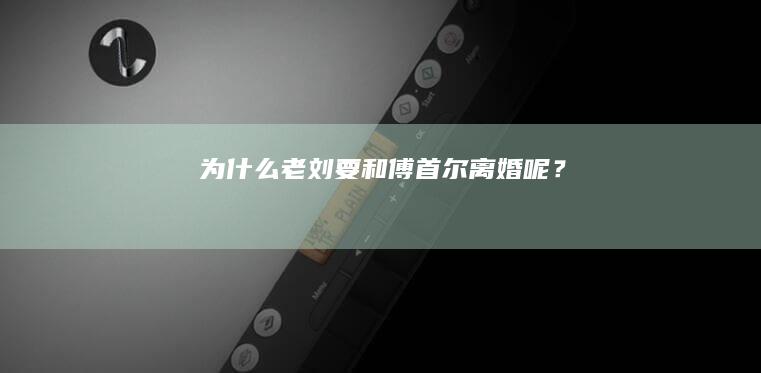 为什么老刘要和傅首尔离婚呢？